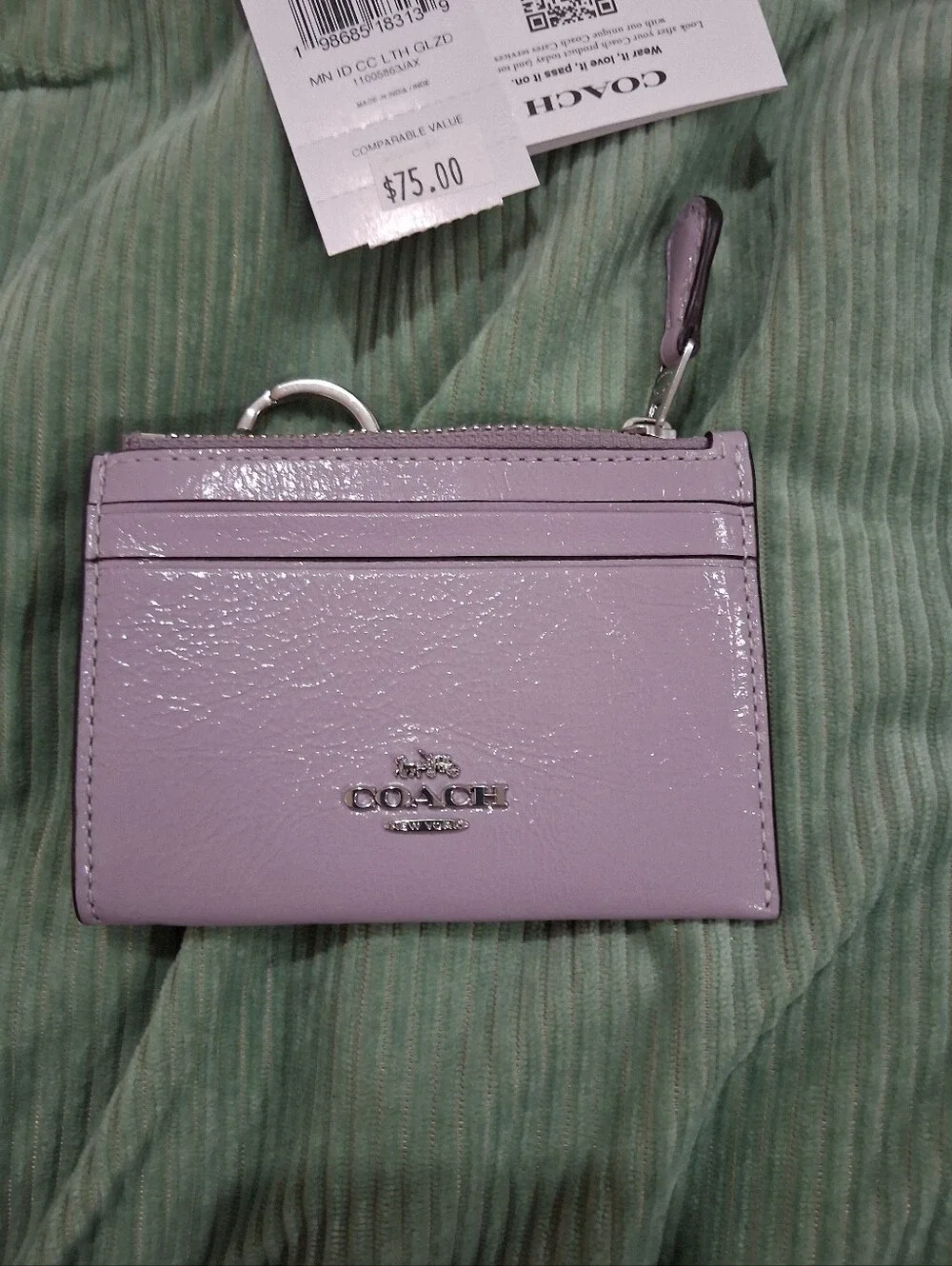 Coach Lilac Gloss Patent Card & Key Holder